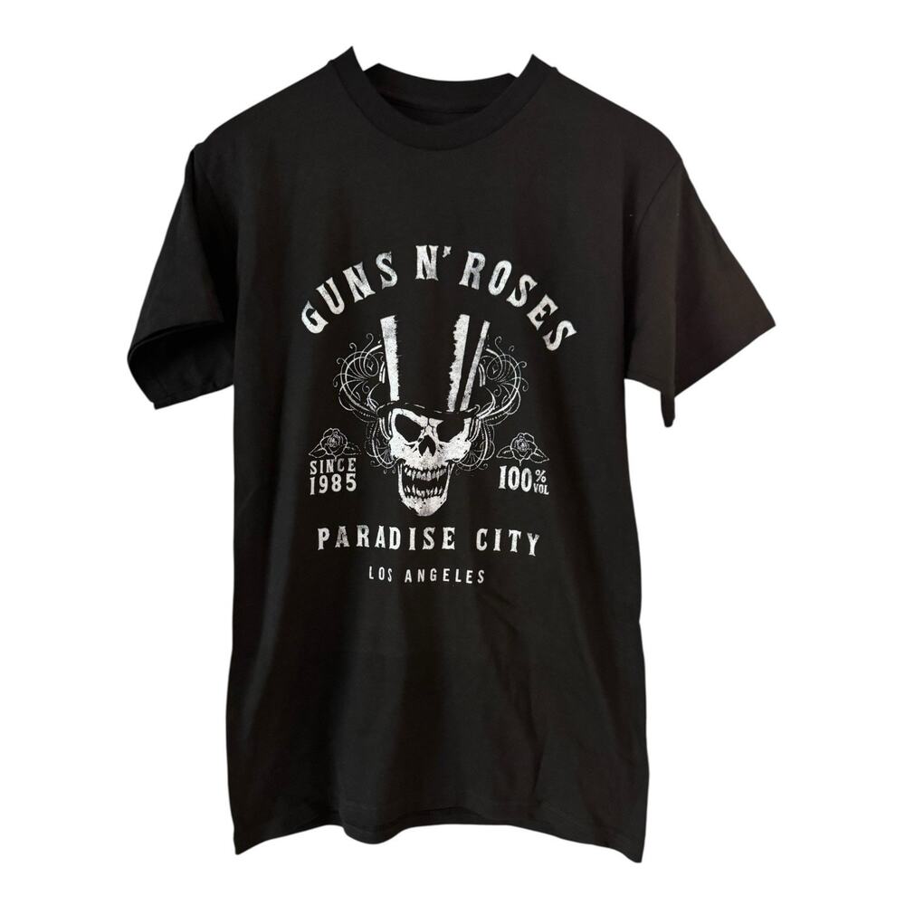 NWOT Guns & Roses Paradise City Black Short Sleeve Cotton Band Tee Mens Sz Small